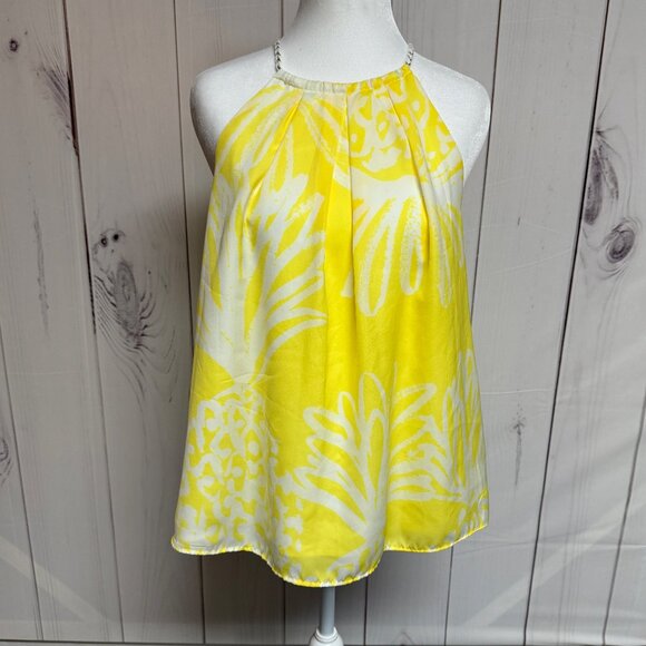 Lilly Pulitzer for Target Pineapple Chain Halter Top Yellow White – Women’s Smal - Picture 1 of 9